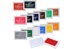JIANTA 16 Colores Almohadilla Tinta para Sellos, Huellas, Tinta Colores Tampon Sello, Craft Ink Pad, DIY Crear Tarjetas, Pintura de Dedo 7,5 x 5,5 cm