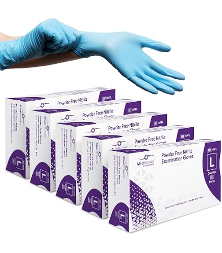 Handsafe Nitrile Esami Guanti Polvere Gratis Cobalto Blu Large