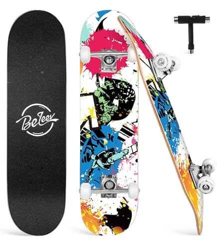Skateboard Enfant Et Débutant - Planche Bois 80 Cm, Roues PVC, Charge 100 Kg