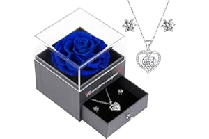 EAPRALA Regalos para Ella,Rosa Eterna con Conjunto de Joyas Te Amo para Siempre Un PRegalo Mujeres, Ideas de Regalos para Mamá, Regalo de Cumpleaños,Regalo Aniversario Mujer