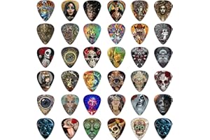 Lot de 36 Médiators CONNECTION - Médiators en Celluloïd 4 Épaisseurs Différentes 0.5/0.71/1/1.2mm pour Guitare et Ukulele