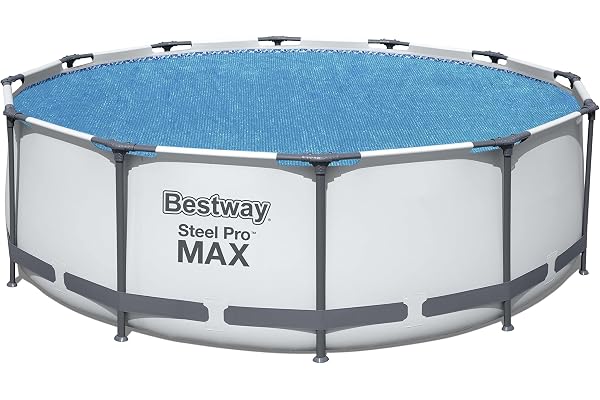 Bestway 58242 Bâche Solaire diamètre 356 cm Piscine Hors Sol Ronde diamètre 366 cm Bleu