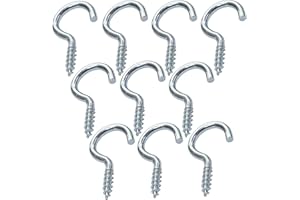 Aerzetix - C47862 - Set di 10 pezzi - gancio a vite in legno - Ø2.3x25mm - acciaio zincato - fai da te - utensili di montaggio/ferramenta