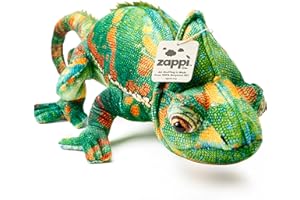 ZAPPI CO Zappi Miękkie, przytulne zwierzątko – idealny towarzysz zabaw dla dzieci (długość 55 cm, z nadrukiem, zielony kameleon)