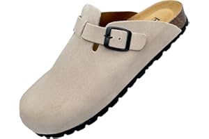 GONKOS®, Zuecos de Piel con Plantilla de Corcho, Piel Autentica, Corcho Natural, Hebilla Ajustables al Pie, Sandalias Hombre/Mujer, Suela Antideslizante EVA, Sandalias de Calidad Hechas en España