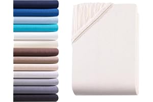 Hometex Premium Textiles Exclusive Boxspringbett Spannbettlaken | Bettlaken für hohe Matratzen | Extra starker Stoff 160 g/m² | Oeko-TEX® Made IN Green | 180-200x200-220 cm - Steghöhe 40 cm - Natur