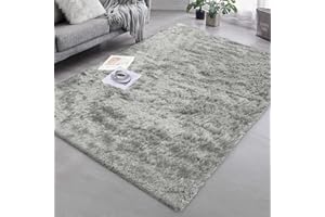 Granbest Shaggy - Tappeto a pelo lungo, per soggiorno, moderno, a pelo corto, antiscivolo, per età e bambini (80 x 150 cm, grigio chiaro)