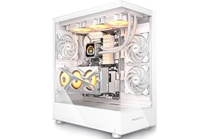 MUSETEX Obudowa ATX PC Pre-install 3 wentylatory bez diody LED, biała obudowa komputerowa, K2