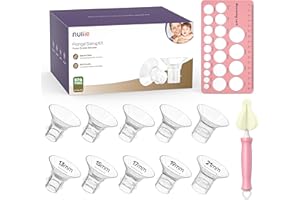 Nuliie 10Uds insertos de brida de 13/15/17/19/21mm para reborde de 24mm escudo de la mayoría de los extractores, sin BPA, compatibles con KISSBOBO/Jheppbay/Momcozy/Bellababy/Nuliie sacaleches