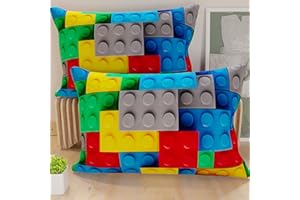 PETTI Artigiani Italiani - Coppia di Federe Cuscino 50x80 cm in Microfibra, Cuscini Arredo Camera da Letto, Divano, Salotto, Set 2 Fodere Copricuscino, Federa Mattoncini, 100% Made in Italy