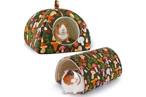 Hedgeink Maison et Tunnel pour Cochons d’Inde – Lit Douillet et Cachette pour Lapins, Furets, Chinchillas et Autres Petits Animaux – Lavable, Antidérapant et Confortable