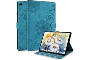 Rostsant Coque pour Samsung Galaxy Tab A9 Plus 11 Pouces 2023 SM-X210/X216/X218 Pissenlit Housse en Tablette Cuir PU Protection pour Galaxy Tab a9 Plus Bleu