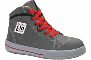 ELTEN Uniseks Elten Sicherheitsschuhe Vintage Mid Esd S3, Herren, Sportlich, Sneaker, Leicht, Grau/Rot, Stahlkappebuty ochronne