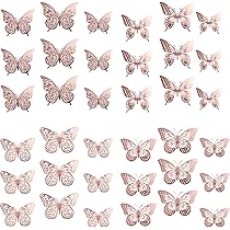Adesivi Farfalla 3D Oro - 48 Pezzi, 4 Stili E 3 Misure | Decorazione Murale Per Casa, Feste, Matrimoni