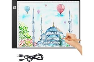 AUAUY A3 Tavoletta Luminosa per Disegnare, Ultrasottile Lavagna Luminosa, Scatola luminosa a LED, con Luminosità Regolabile, per Animazione,Schizzi,Progettazione,Pittura a Diamante 5D