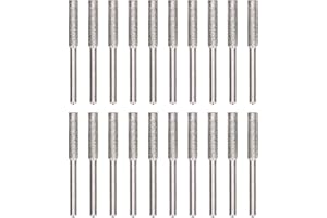 DEROR 20 piezas afilador de motosierra, cabezal de pulido, kit de herramientas de afilado de lima giratoria(4mm-plata)