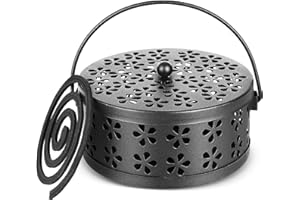 JunD Soporte para Bobinas de Incienso Antimosquitos, Portátil Mosquito Coil Holder, Soporte para Bobina de Mosquitos, Accesorios Antimosquitos para Camping, Verano, Interior y Exterior (Negro)