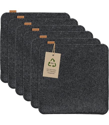 Luxflair Filz Sitzkissen Für Thonet Stühle – Dunkelgrau/graumeliert, 43,5x41,5 Cm