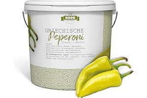 ‎HOOK Hook - Griechische Peperoni - Traditionell Würzige Schärfe, Großgebinde im 10 kg Eimer, Authentisch Griechische Spezialität, Perfekt für Gastronomie und Kenner