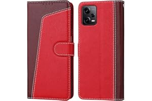 Diktoto Funda Móvil para Xiaomi Redmi Note 12 Pro 5G, Cuero PU Carcasa, Funda Libro con Tapa, Funda Piel Case Cover Compatible con Poco X5 Pro 5G, Rojo