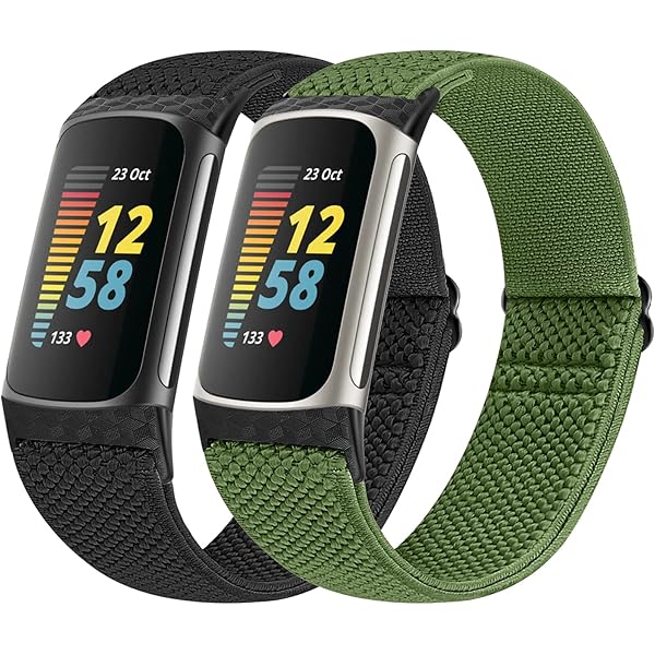 Fitbit Charge 5/6 Pattern Nylon Strap - Black Colorful | MDM Electron
