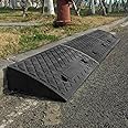 monshop 1PCS Rubber Kerb Ramps Curb Ramps, Portable Lightweight Threshold Ramps, Plastic Door Ramp Outside For Wheelchairs, For 3.54-4.72 Inch Height Steps, Driveway, Sidewalk, Car, Truck, Bike