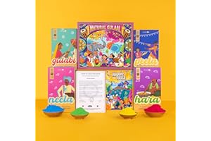Phool Holi Colour Herbal gulal for Holi Pack of 4 Organic Holi Colours - 400 GMS Gulal Colours of Pink Green Blue Yellow Natu