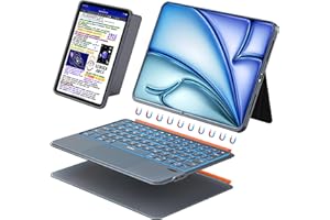 WIWU iPad Hülle mit Tastatur für 11 Zoll A16/10 Gen 3 in 1 Magnetische Abnehmbare Tasche Tastatur Ständer Beleuchtete Tasten mit Touchpad (Grau,for iPad 11/10/Air 5/4/11"(M2/M3) Pro 11" 4/3/2/1)