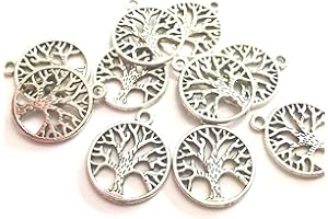 BEADSVISION 20 Anhänger Lebensbaum Charms Baum des Lebens Farbe antiksilber Metall 20x17mm Kettenanhänger #S501