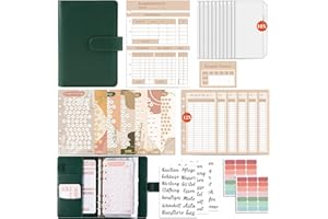 FUHOMI A6 Binder Budget Planner Deutsch - Sparchallenge Budgetplaner, Finanzplaner Haushaltsbuch, Geld Organizer, Sparbuch für Geld mit Umschlagmethode