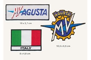 RACING CLASSICS MV Agusta Aufnäher Aufbügler Patch 3 Stück Motorrad Italien TURBOVERSAND
