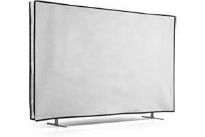 kwmobile Funda para Monitor 32" TV - Cubierta Protectora Textil para Pantalla de TV de Interior - Blanco