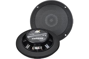 ESX VMS-52B - schwarzer 13 cm 2-Wege-Koax für Marine/Outdoor/Caravan | extrem flach - Einbautiefe 2,5 cm | UV-Beständig und feuchtigkeitsresistent | 1 Paar