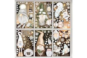 Sticker Noël Fenêtre, SILARLAIT 10 Feuilles Sticker Fenêtre Noël Électrostatique & Amovible & Réutilisable, Autocollant Noël Fenêtre, Déco de Noël pour Vitre, Vitrine, Fenêtre