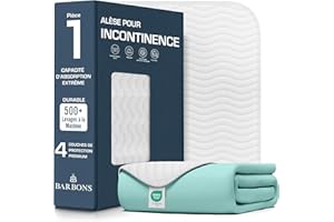 Barbons Protege Matelas Alese Impermeable 75 x 90 cm Couvre Matelas Oeko-TEX Lavable de Lit Bébé Enfants Adultes Respirant Absorbant Drap Housse Protection pour Incontinence Liquide Sang Sueur 75x90