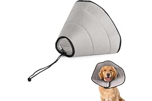 RINWYWEY Halskrause Hund Leckschutz leckschutz Hund hundekragen leckschutz Weich Schutzhalsband Kegelhalsbänder Verstellbar Genesungshalsband Verstellbares Schutzkragen für Mittelgroße bis Große Hunde L