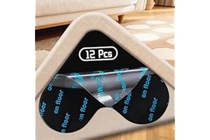 banpa Anti-Slip Rug Gripper for Carpet, Washable & Reusable Heart-shaped Anti Curling Rug Pads for Laminate, Wooden, Tile Floors Triangle Rug Stickers (Pack of 12)