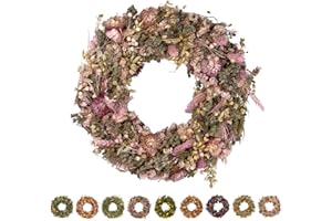 PHILARO Trockenblumenkranz All Seasons Ø 30cm rosa- kein Plastik I Trockenblumen Premium Qualität aus Europa - Türkranz - Tischkranz - Wandkranz - Trockenblumenkranz