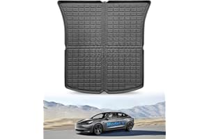 LANGBEAN Tappetini per Bagagliaio per Tesla Model Y (5 Posti) 2024 2023 2022 2021, Model Y Tappetino Baule Originale TPE Tappeti Bagagliaio Posteriore con Bordo Alto, Accessori Impermeabili