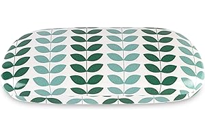 LAGO TERRA Geometric Leaf Print Hard Shell Glasses/Sunglasses Case