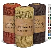 OurTop Macrame Thread 3 mm x 100 m, Set of 3 Macrame Cord Macrame Macrame Thread for Crafts, Wall Hanging, Bohemian Decoratio