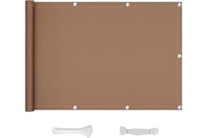 QINGLV Pantalla para Balcón Jardín Protección De Privacidad 150x200cm Cubierta De Privacidad De Balcón Resistente Al Viento Y Ocultación Privacidad Balcon Exterior para Jardín Balcón Terraza -Marrón