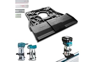 SLE ENGINEERING SLE adaptador de guía profesional para fresadora multifunción Makita DRT50 / RT0700C / RT0702C para carril guía Makita/Bosch/Festool, fresadora de cantos enrutador