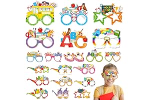 Menwings 20 Decorazioni per la Festa del Ritorno a Scuola, Occhiali per Bambini e Bambine per la Festa del Ritorno a Scuola, Oggetti di Scena per il Primo Giorno di Scuola Back to School 2023