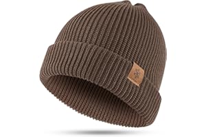 CAOZITOU Bonnet Hommes Femmes Hiver, Mérinos Chaud Hiver Bonnet Thermo Bonnet Tricoté Doux Confortable pour l'Extérieur Conduite Ski