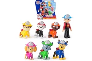 Paw Patrol - Pat Patrouille - Coffret Cadeau 7 Figurines Fire Rescue Mission Pompiers - Figurine À Collectionner - Pat Patrouille Jouet - Cadeau Enfant 3 Ans Et + - Jouet Enfant 3 Ans Et +