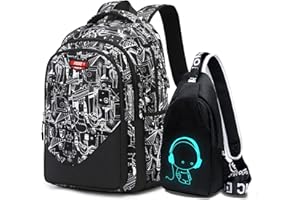 Sac à Dos Scolaire garçons Adolescents en Nylon Grands Sacs d'école Filles cartables Enfants Sacs à Dos Football Impression Sacs d'école pour 8-15 Ans Sacs d'école pour garçons imperméables