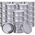 Hulless Modern Aluminum Storage Jar 1 Ounce Refillable Containers 30ml, Cosmetic Small Tin, Aluminum Screw Lid Round Tin Container Bottle for Cosmetic, Lip Balm, Cream, 12 Pcs Gold