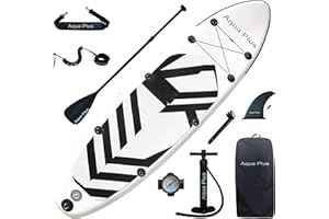 Aqua Plus 15cm Spessore SUP Gonfiabile per Tutti i Livelli di abilità Tavola da Paddle in Piedi, pagaia, Pompa, ISUP Zaino da Viaggio, guinzaglio, Tracolla