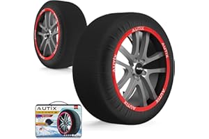 LEIVESTE AUTIX Calze da Neve Omologate per Auto – Tessuto Rinforzato, Massima Aderenza su Ghiaccio e Neve, Omologazione Europea, Facili da Installare, Riutilizzabili(L)